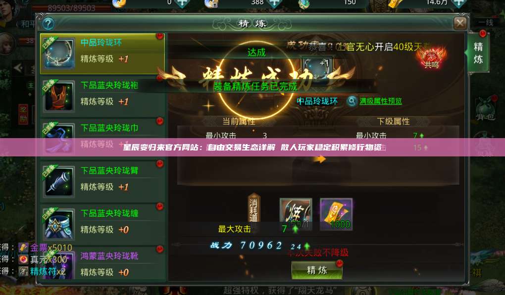星辰变归来官方网站：自由交易生态详解 散人玩家稳定积累修行物资 第1张
